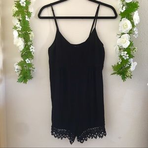 F21 Black Lace Detail Romper